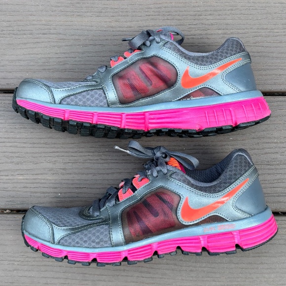 Nike Womens Size 8 Dual Fusion ST 2 454240-066 Gray Pink Running Shoes Sneakers - Picture 2 of 8